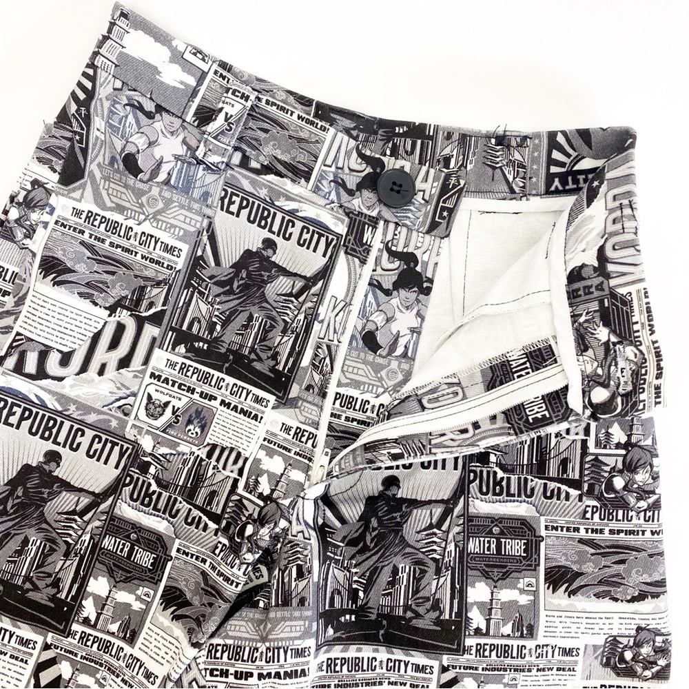 Blackmilk X Avatar Korra Republic City News Cargo Pants Joggers: Black White - Picture 10 of 16